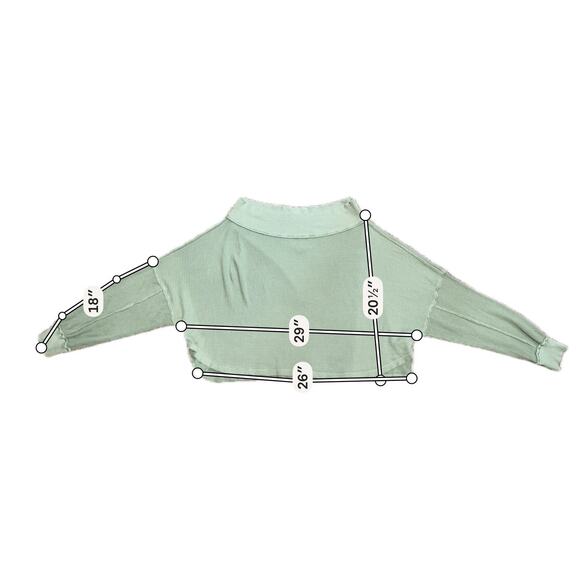 Free People Close To You Cotton Waffle Knit Top In Cool Moss Sage Sz L Comfy - Picture 4 of 9